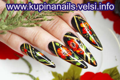 Цветы на ногтях, неотразимый дизайн ногтей. Чудесная роспись ногтей. фото 3