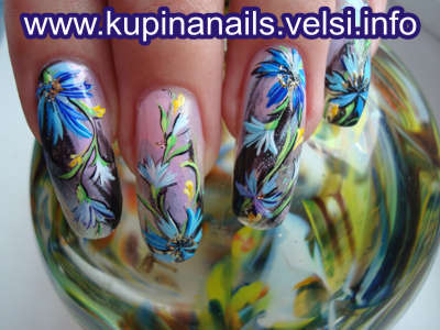 Цветы на ногтях, неотразимый дизайн ногтей. Чудесная роспись ногтей. фото 1