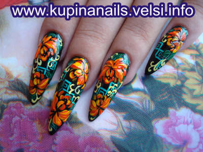 Цветы на ногтях, неотразимый дизайн ногтей. Чудесная роспись ногтей. фото 5
